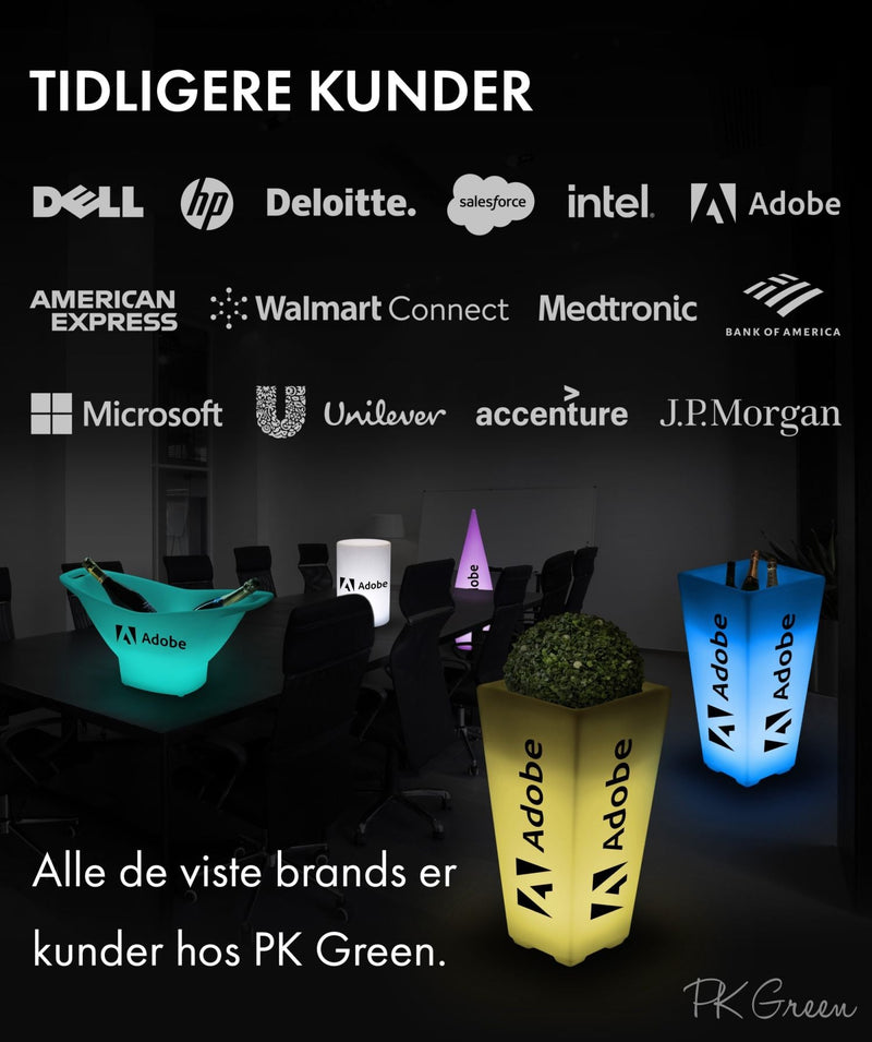 Personaliseret LED Isspand, Personlig Branding, Champagne Vinkøler med Logo