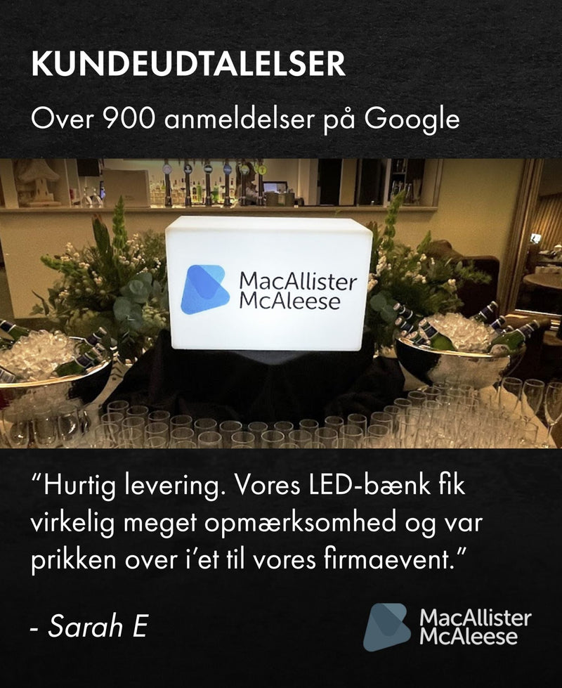 Personaliseret Reklame LED Møbel Stol, Lysskilt Lyskasse, Hvid