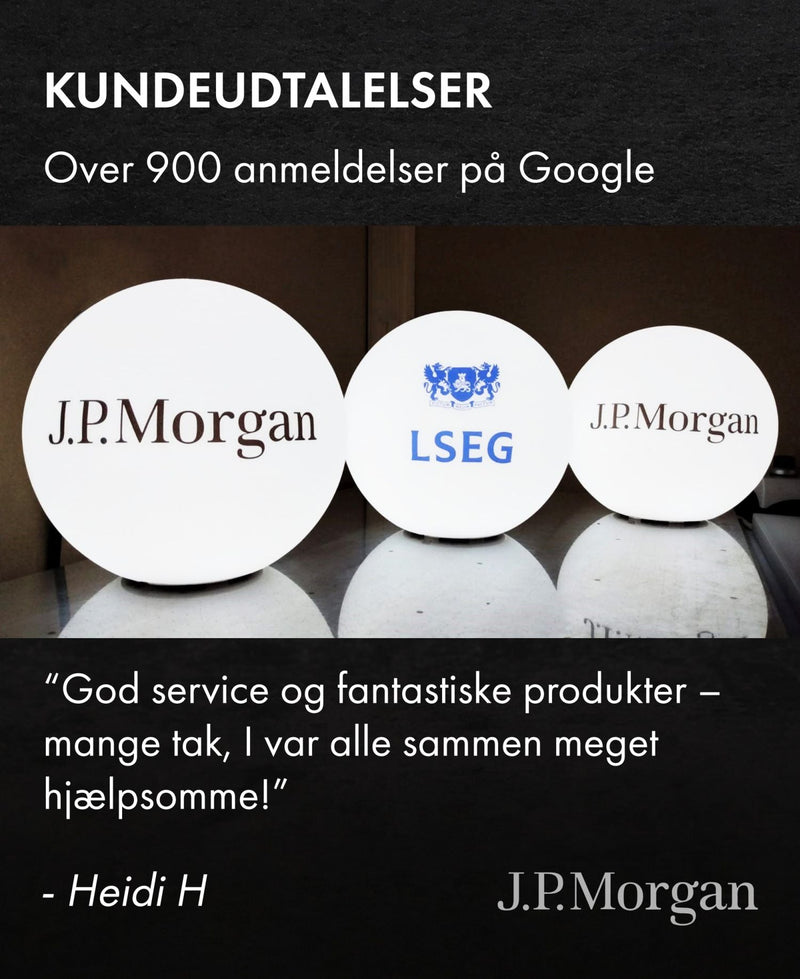 Lysskilt med egen Branding, Fritstående RGB Lysskilt Skammel Bord