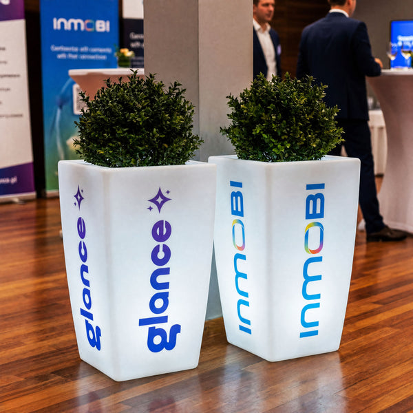 Design Selv LED Gulvvase, Unik Lyskasse Blomsterpotte, Reklameskilt