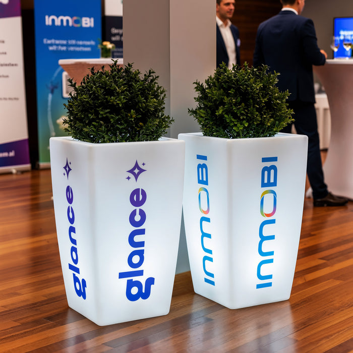 Design Selv LED Gulvvase, Unik Lyskasse Blomsterpotte, Reklameskilt