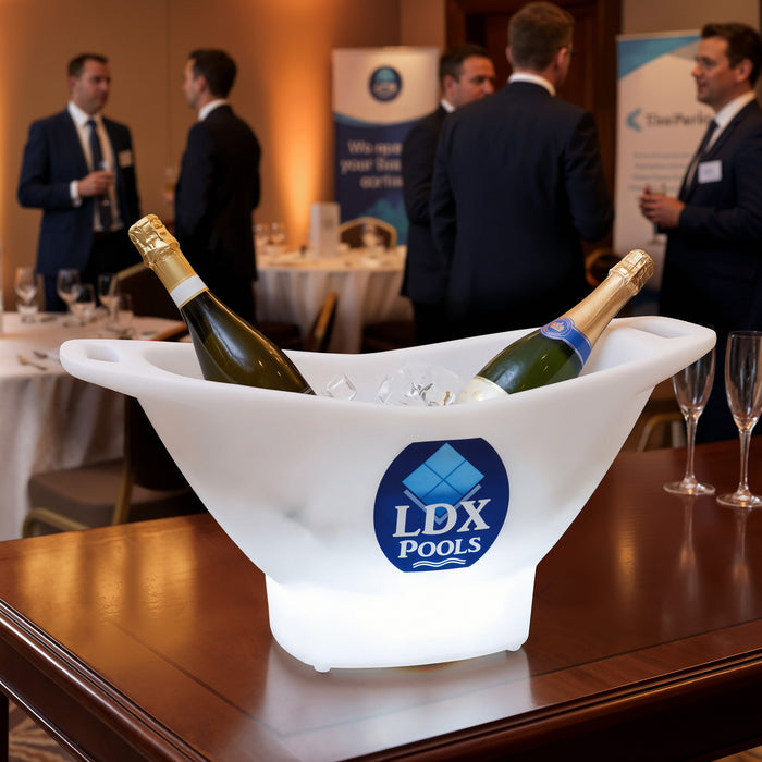 Design Selv Stor LED Isspand, Personlig Champagne Vinkøler Lysskilt med Logo