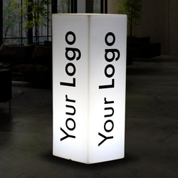 Skræddersyet Søjleformet LED Lysboks, Udendørs Høj Søjleformet Lysskilt med Logo, Rammeløs Bagbelyst Gulvlampe med Tryk
