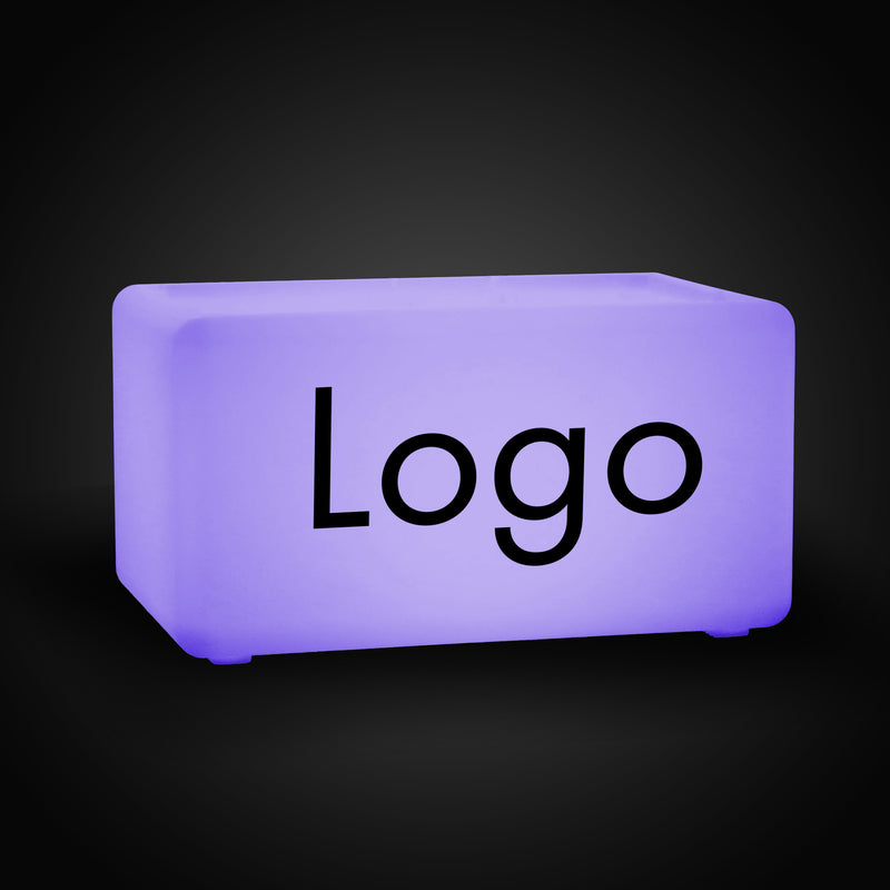 Lysstærk Lyskasse med Logo, Skræddersyet LED Bænk Møbel Skammel Siddeplads, Specialfremstillet Lysskilt til Event Branding