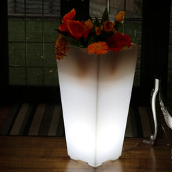 Høj LED Blomstervase Plantepotte, 75cm Lysende Dekorativ Stående Gulvlampe, E27, Hvid