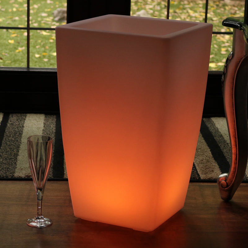 LED Gulvvase, 50cm Lysende Plantepotte, Flerfarvet RGB Gulv Standerlampe med Fjernbetjening