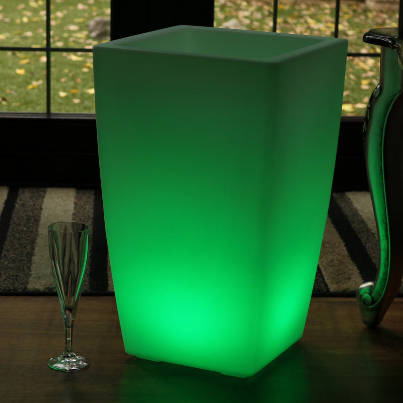 LED Gulvvase, 50cm Lysende Plantepotte, Flerfarvet RGB Gulv Standerlampe med Fjernbetjening