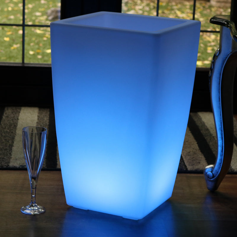 LED Gulvvase, 50cm Lysende Plantepotte, Flerfarvet RGB Gulv Standerlampe med Fjernbetjening
