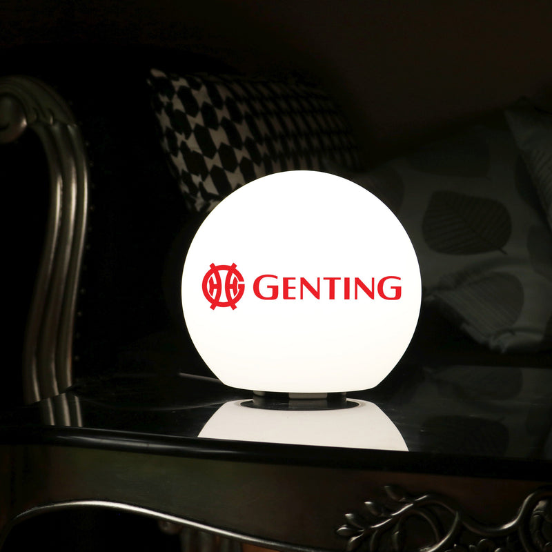LED Bordlampe Eget Design, Reklame Lysskilt Valgfrit Logo, 15 cm Kugle