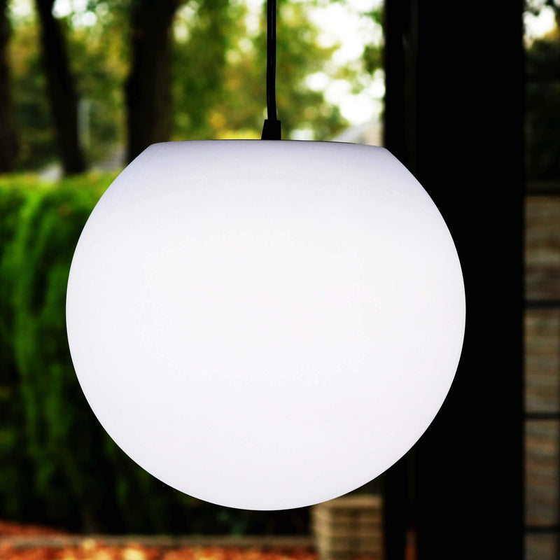 Pendel loftslampe, hængende bold 30cm med hvid E27 pære