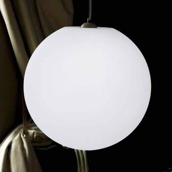 Stor pendel lampe, loftslampe, 50cm kugle, E27, hvid