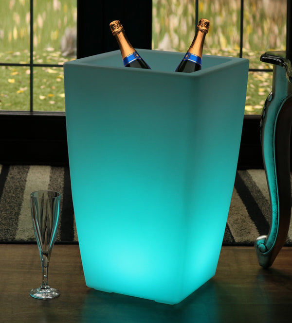 50cm Stående Gulvlampe LED Champagne Isspand Vinkøler, Udendørs Have Stander Flaskekøler