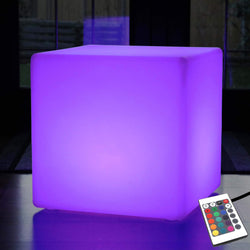 60cm LED RGB Kasse Stol Skammel med Ledning, Stor Flerfarvet Gulvlampe