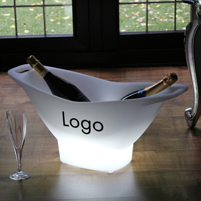 Reklame LED Champagnekøler Isspand Vinkøler med Logo, Lysende Fremvisning Lyskasse, Specialfremstillet Borddekoration