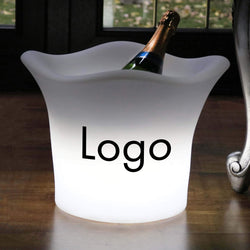 Specialfremstillet LED Isspand Vinkøler med Logo, Unik Borddekoration Lysskilt med Logo til Markedsføring til Firma Event