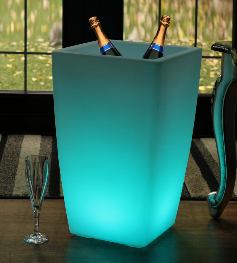Udendørs Stående LED Vinkøler Champagnespand Isholder, Udendørsbelysning Stikkontakt, 50cm