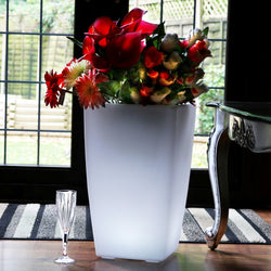 LED Blomstervase Plantepotte, 50cm Lysende Dekorativ Stander Gulvlampe, E27, Hvid