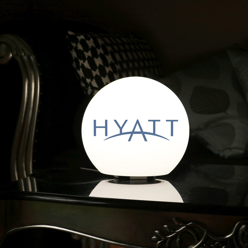 LED Bordlampe Eget Design, Rund Lysskilt Valgfrit Logo, Fritstående Flot Lyskasse