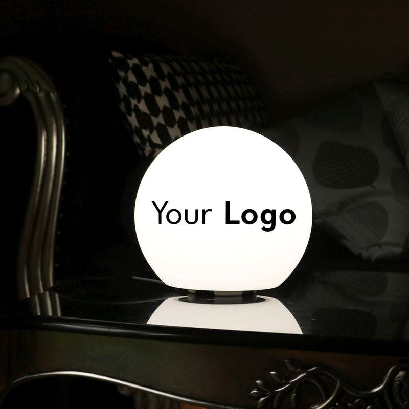 Personaliseret LED Rund Lysboks, Eget Logo Reklame Bordlampe, Blikfang Lysskilt