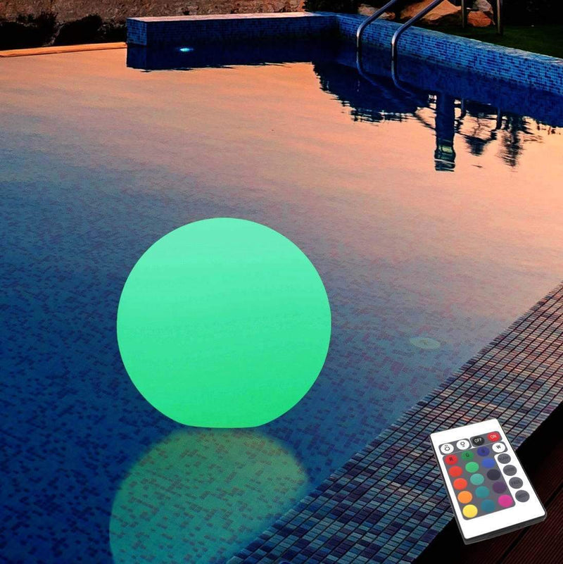 Rund flydende LED udendørslampe 25cm til pool, dam, jacuzzi, have