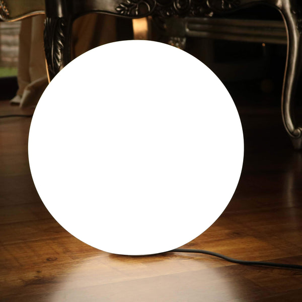 Dæmpbar LED E27 gulvlampe, stor 50cm kuglelampe stue lampe