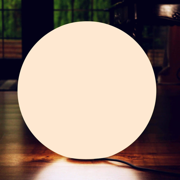 LED lys gulvlampe, stor 50cm kugle lampe, E27, varm hvid