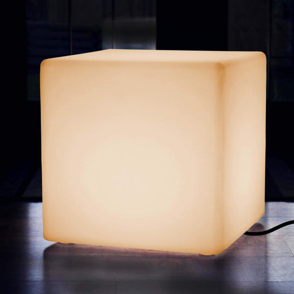 Stor 50cm LED lampe skammel, gulvlampe til stikkontakt, varm hvid