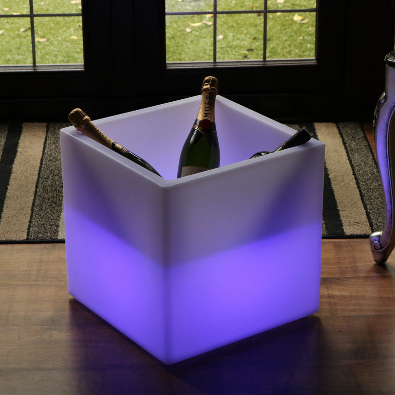 Udendørs LED Isspand Champagnekøler Vinholder Udendørsbelysning til Have, Terrasse, med Ledning