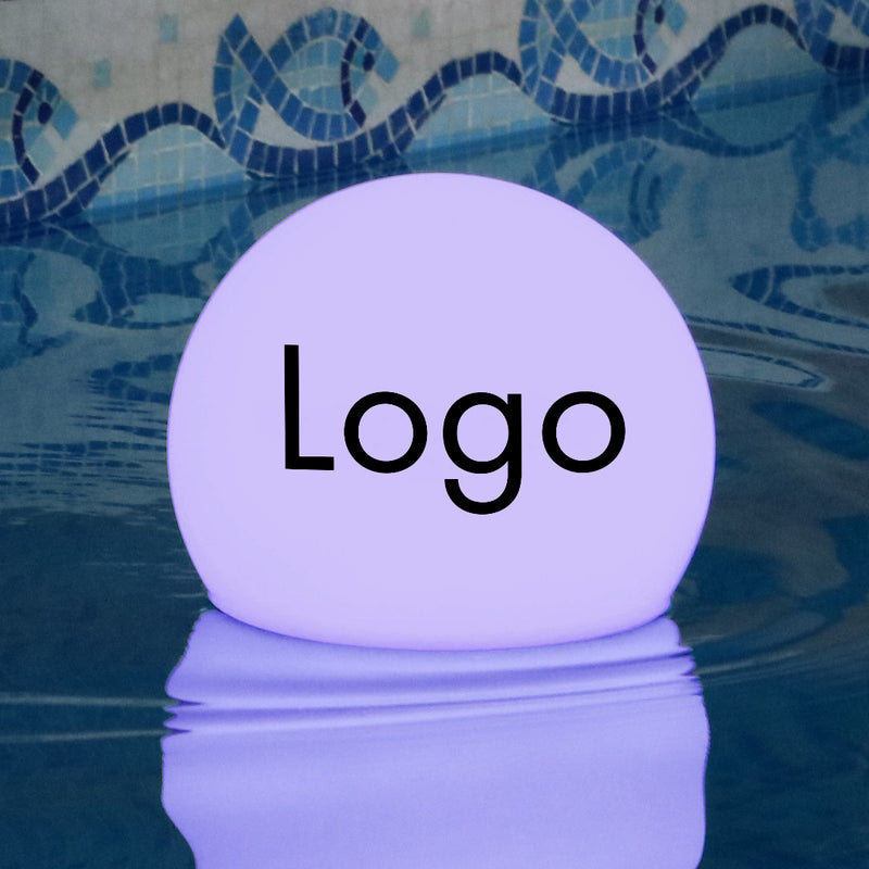 Specialfremstillet LED Flydende Pool Lampe med Logo, Personlig Lysende Kugleformet Lampe, Lysende Poolbelysning til Firma Event