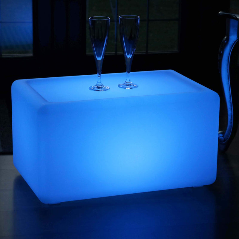 LED lampe bænk møbel, trådløs flerfarvet gulvlampe