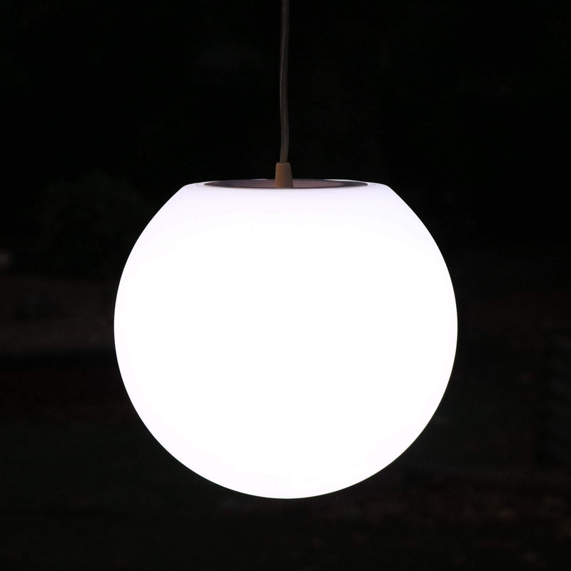 Pendel loftslampe, hængende bold 30cm med hvid E27 pære