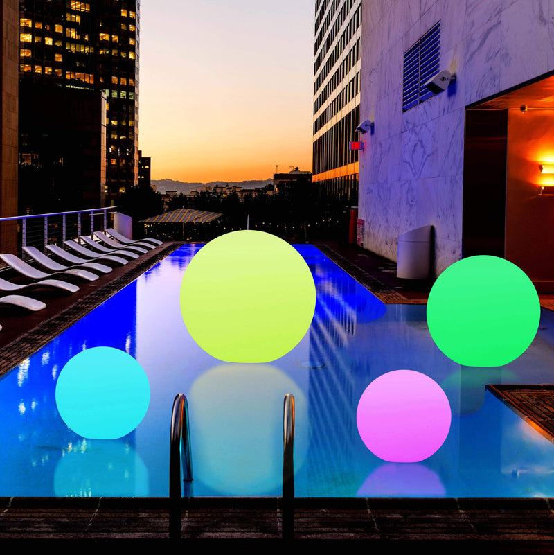 Flydende LED kugle til pool, sø og boblebad, LED havelampe, 20cm