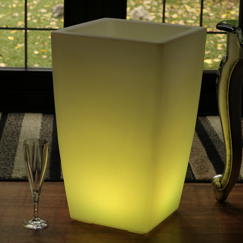 LED Gulvvase, 50cm Lysende Plantepotte, Flerfarvet RGB Gulv Standerlampe med Fjernbetjening