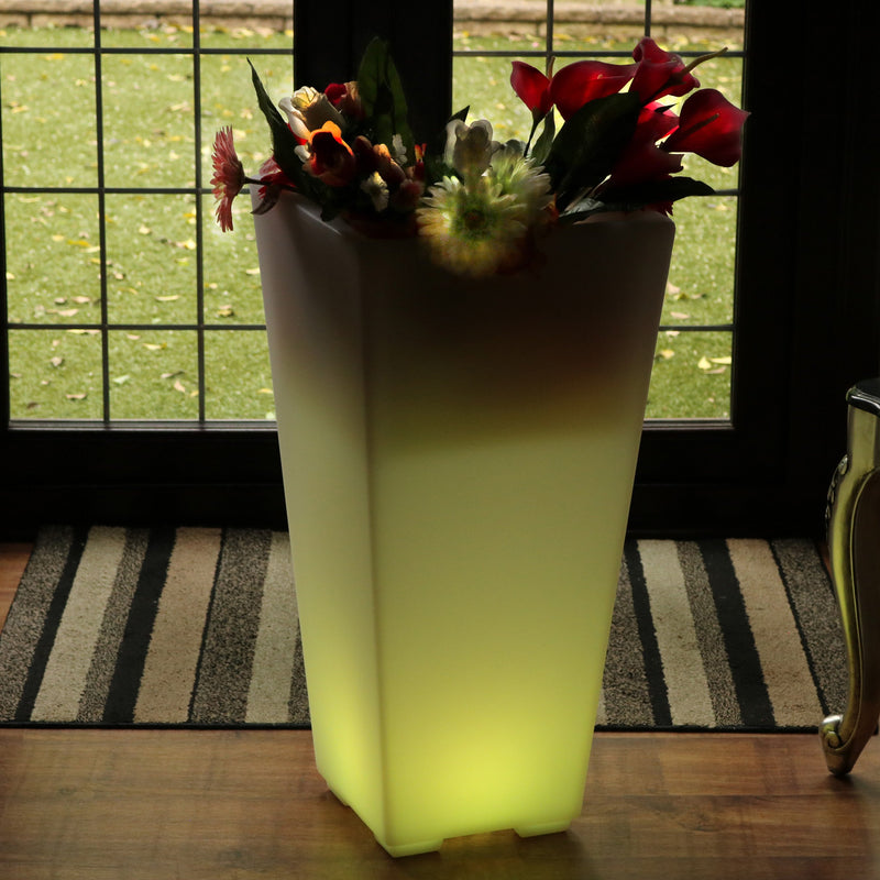 LED Vase Havelampe til Haven, Stikkontakt, 75cm Høj Gulvvase til Udendørs, Terrasse