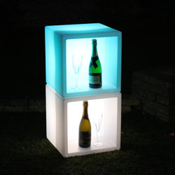 LED Drinks Display Fremvisning, Champagne Vin Stander Skab, Lysende Bærbar Bar, 40 x 40 cm