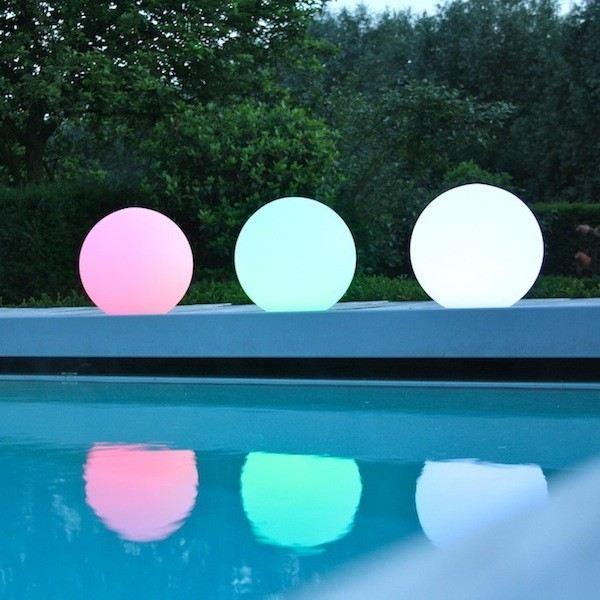 Stor 60cm Flydende Pool Lampe, Vandtæt Flerfarvet LED Have Bold Kugle