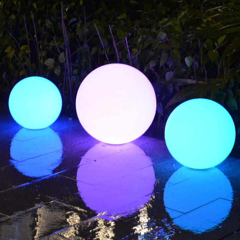 Stor 60cm Flydende Pool Lampe, Vandtæt Flerfarvet LED Have Bold Kugle