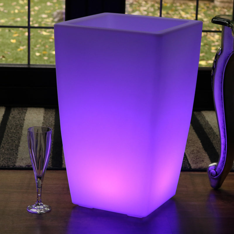 LED Gulvvase, 50cm Lysende Plantepotte, Flerfarvet RGB Gulv Standerlampe med Fjernbetjening