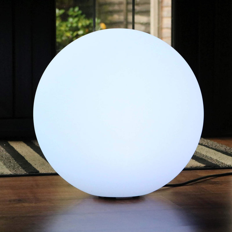 60cm LED RGB Kugle Lampe med Ledning, Stor Flerfarvet Rund Gulvlampe