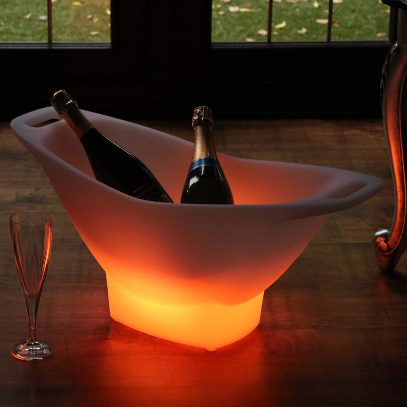 Lysende LED champagnespand med fjernbetjening, ledningsfri, flerfarvet