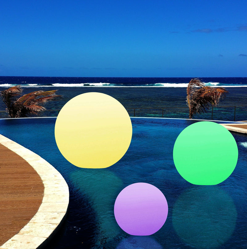 Kæmpe 50cm flydende poolbelysning, udendørs flerfarvet lysende bold