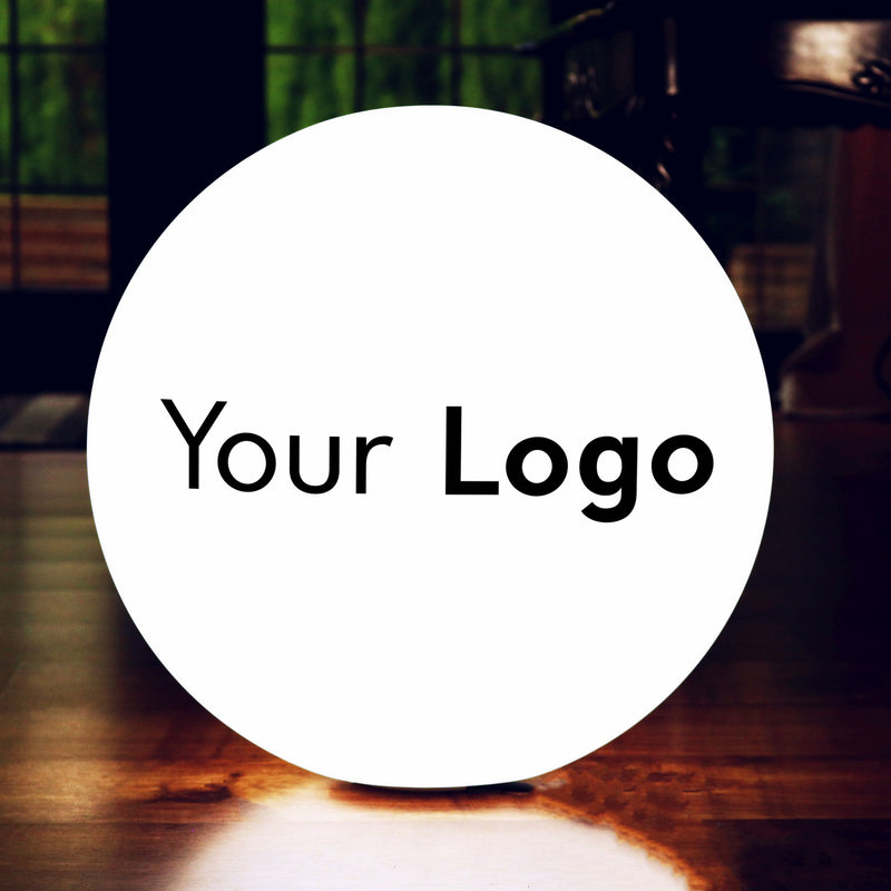 Stor 60cm Firma Reklame Rund Lyskasse med Logo, Personaliseret RGB Gulvlampe
