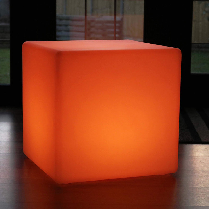 Stor 60cm LED Kube Stol Siddeplads, Genopladelig RGB Gulvlampe i Flere Farver