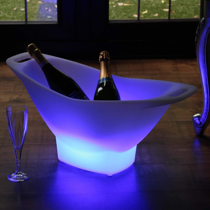Lysende LED champagnespand med fjernbetjening, ledningsfri, flerfarvet