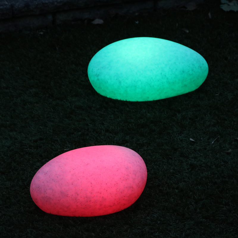 Flydende LED Poolbelysning, Flerfarvet Udendørs Havelampe, Stenformet Lampe