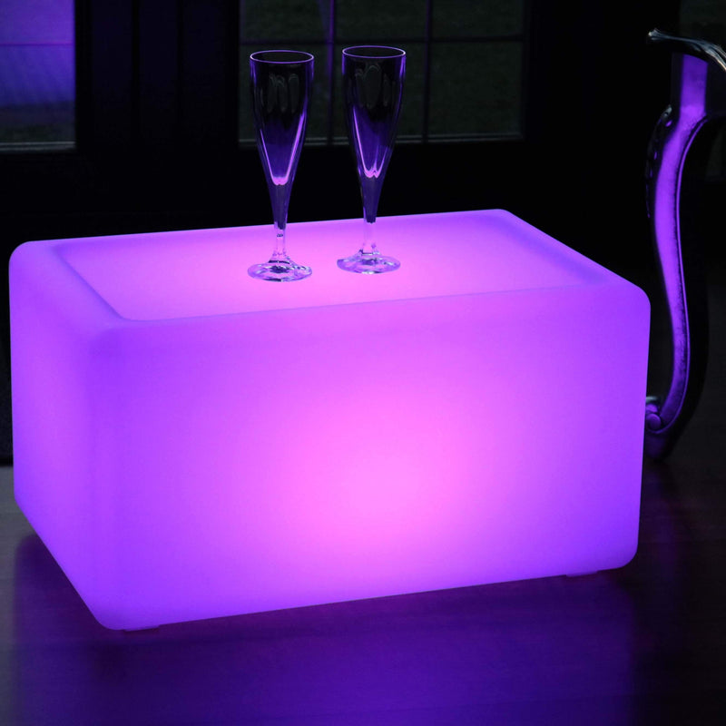LED lampe bænk møbel, trådløs flerfarvet gulvlampe