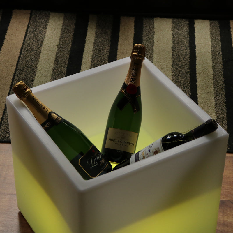 LED Drinks Display Fremvisning, Champagne Vin Stander Skab, Lysende Bærbar Bar, 40 x 40 cm