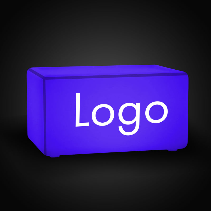 Lysstærk Lyskasse med Logo, Skræddersyet LED Bænk Møbel Skammel Siddeplads, Specialfremstillet Lysskilt til Event Branding