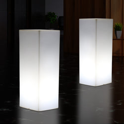110 x 30 cm Høj LED Sokkellampe Søjleformet, Moderne E27 Stående Lampe, Hvid