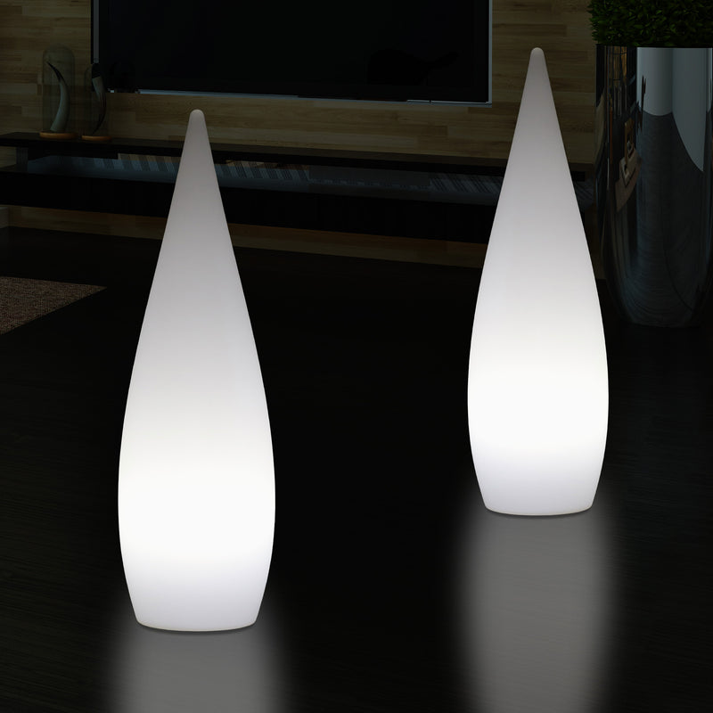 80cm Indendørsbelysning E27 Gulv Standerlampe, Dråbeformet Stuebelysning, Hvid